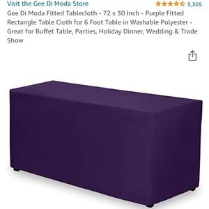 SOLD 3 Fitted Purple Tablecloths - 72” x 30” - Decorative Party, Banquet Cover